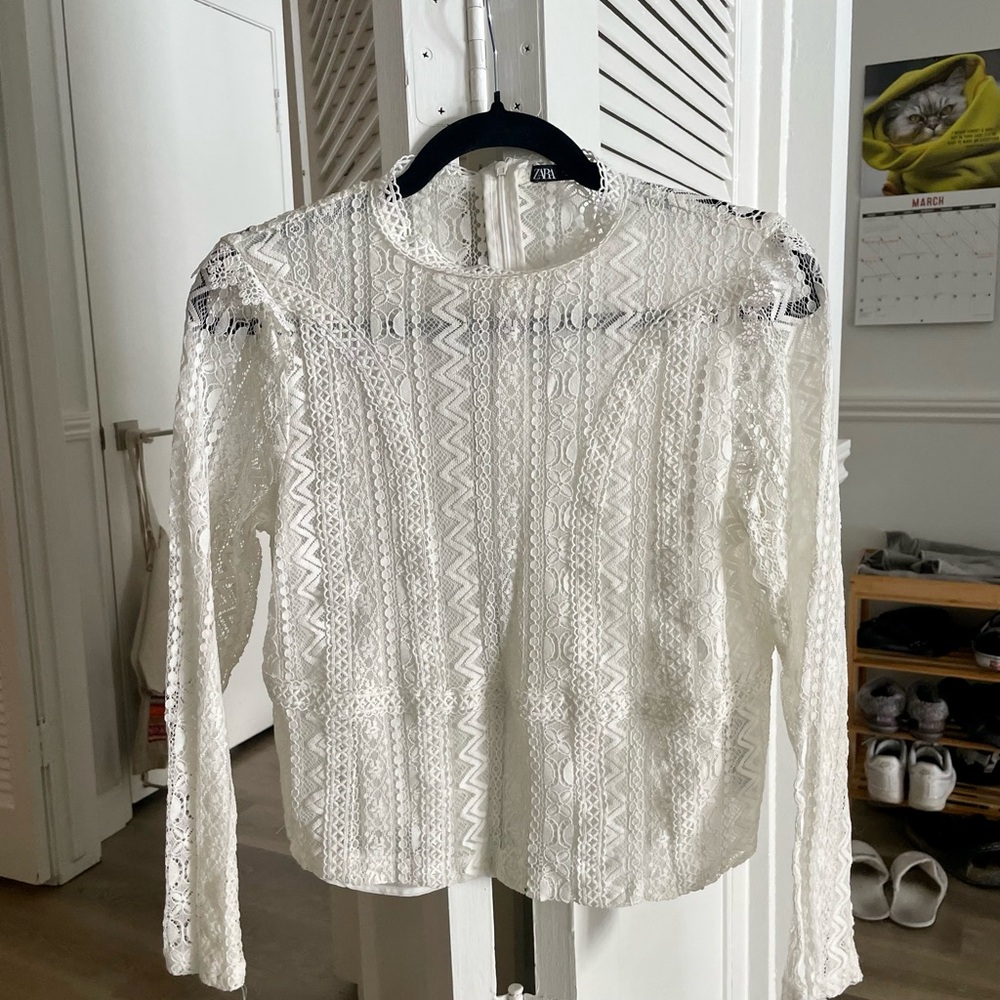 Elegant Zara White Lace Top